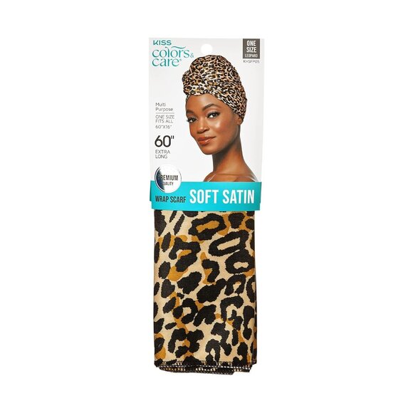 Other - Soft Satin Wrap Scarf - Leopard Print, Multi-Purpose, Soft Premium Scarf For Min